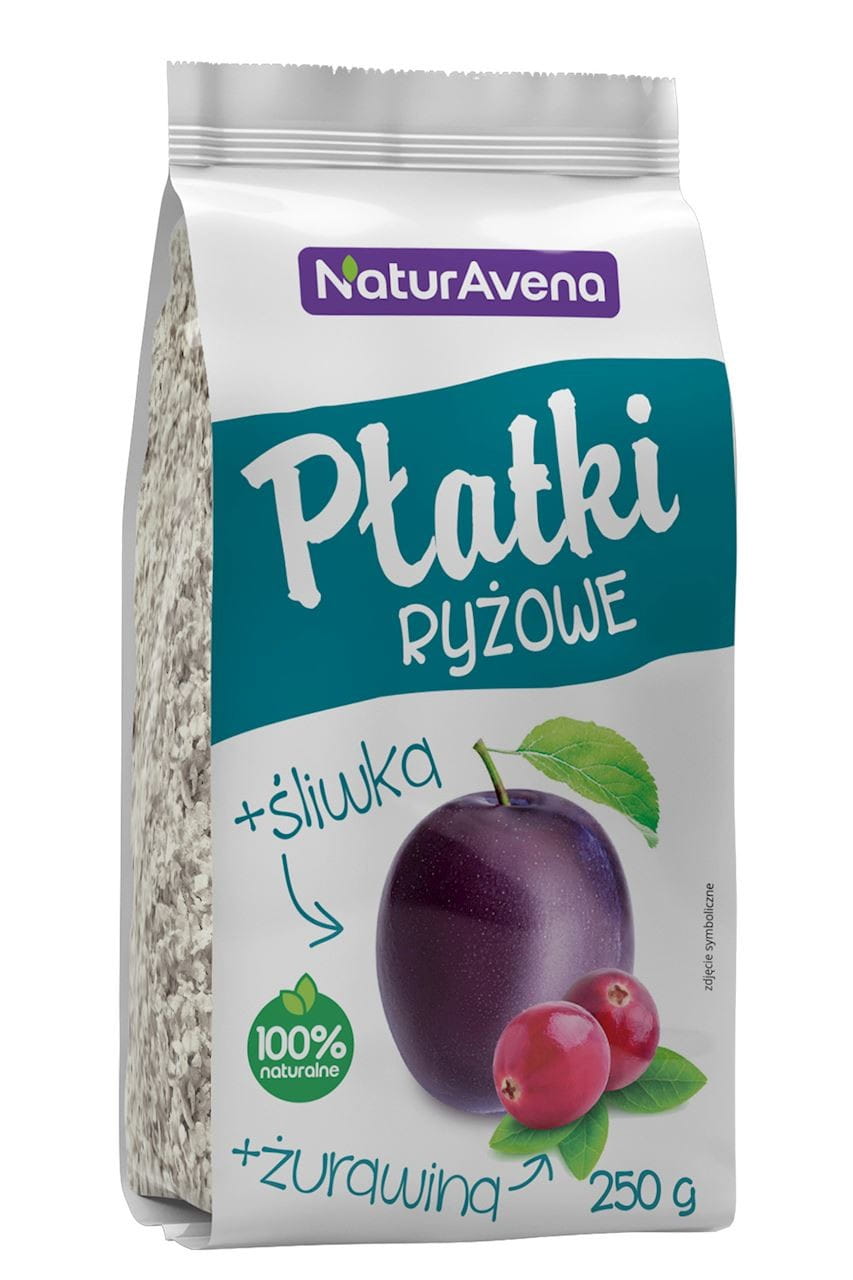 REISFLOCKEN MIT CRANBERRY UND PFLAUME 250 g – NATURAVENA MHD: 12-2026