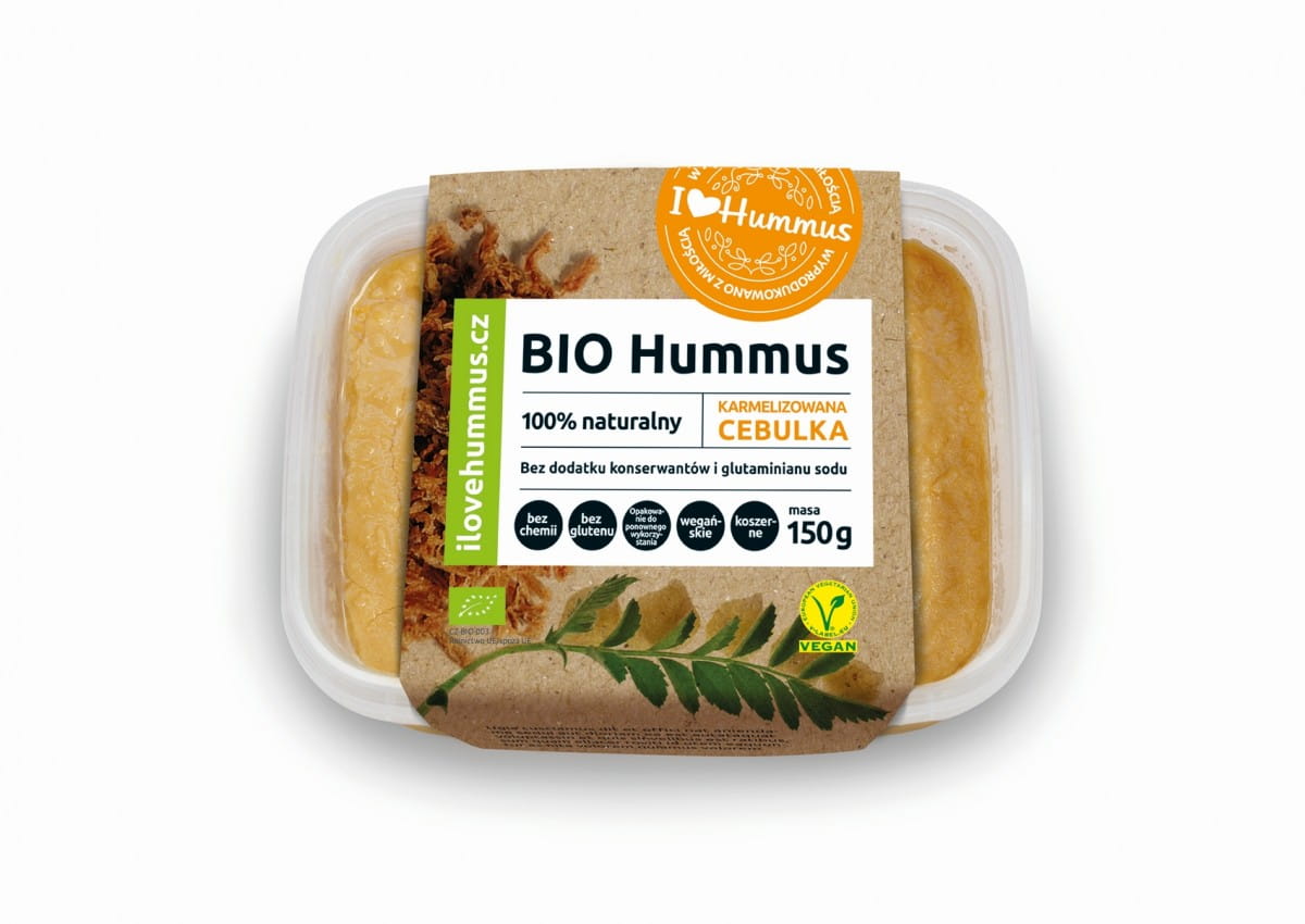 Hummus mit karamellisierten Zwiebeln und Olivenöl BIO 150 g I LOVE HUMMUS
