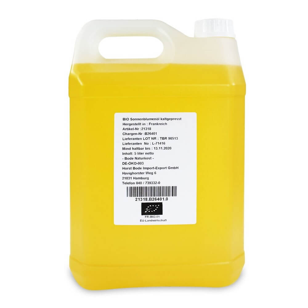 Kaltgepresstes Sonnenblumenöl BIO 5000 ml - HORECA