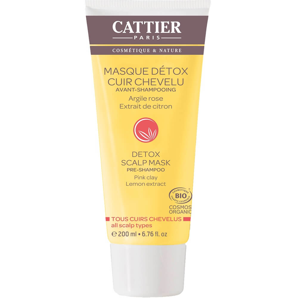 Sauerstoffmaske für die Kopfhaut von CATTIER, EKO 200 ml, cremige Textur, Anwendung auf der Kopfhaut sichtbar.