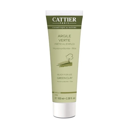 Grüne Tonerde Gesichts- und Körpermaske von CATTIER, 100 ml, natürliche Hautpflege für Reinigung und Pflege.