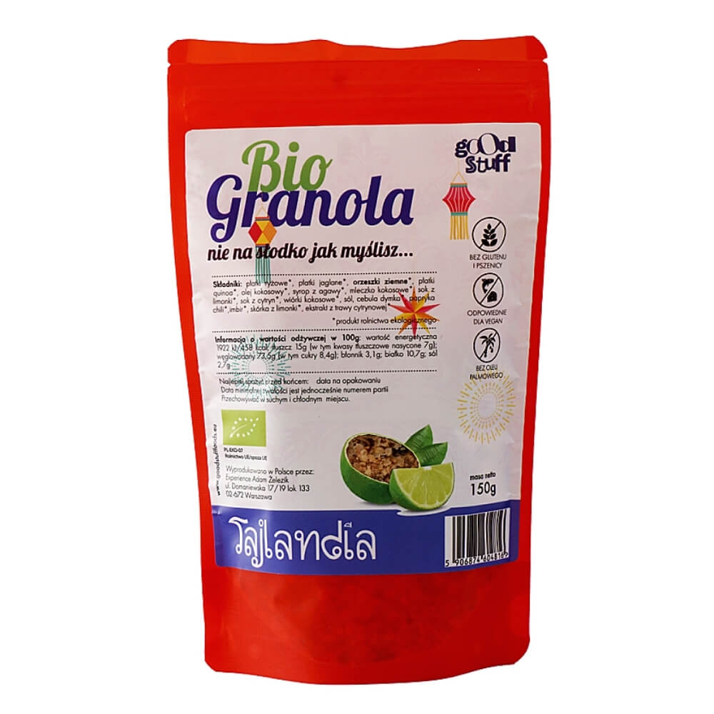 Granola Erdnüsse - Chili - Limette (Thailand) glutenfrei BIO 150 g - GOOD STUFF