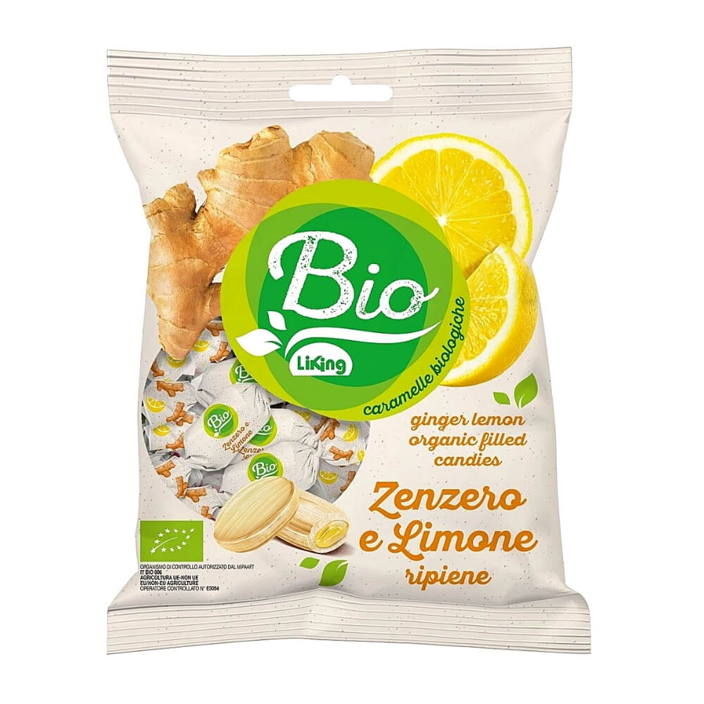 Ingwer-Zitronen-Bonbons glutenfrei BIO 90 g - LIKING