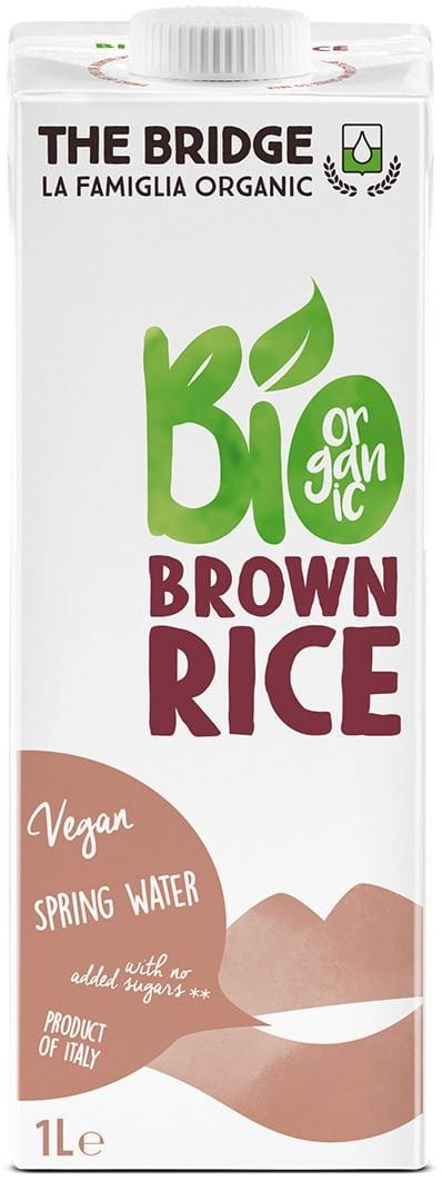 Naturreisgetränk ohne Zucker in 1000ml Flasche von THE BRIDGE, cremige, pflanzliche Getränkealternative ohne Zuckerzusatz.