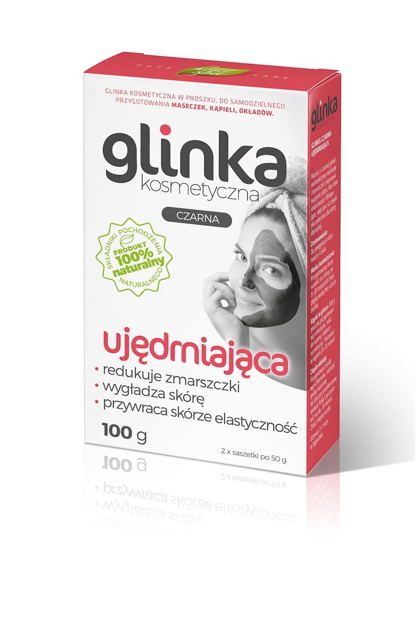 Schwarze kosmetische Tonerde von BIOMICA, 100 g, für straffende Hautpflege, sichtbar in einer Schale.