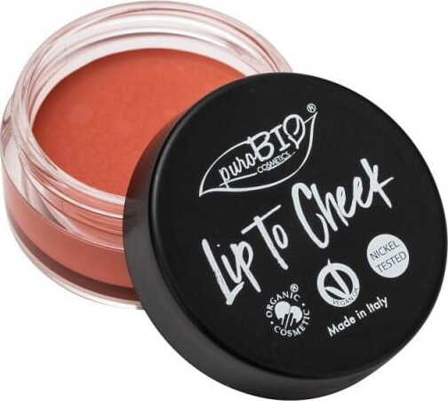 PUROBIO 2-in-1 Lippenstift und Rose in Rosa 02, Lippe bis Wange, cremige Textur, dekorative Kosmetik.