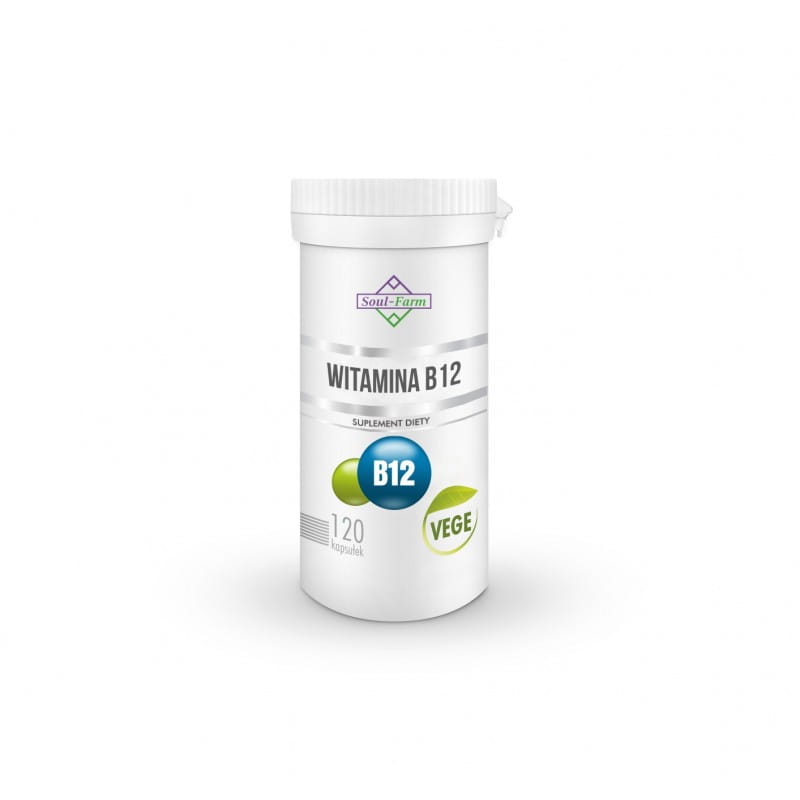 Vitamin B12 Kapseln von SOUL FARM, 120 Stück, 100 mcg pro Kapsel, Nahrungsergänzungsmittel gegen Müdigkeit und Energieverlust