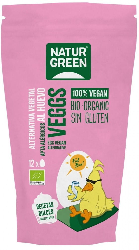 Vegane glutenfreie Ei-Alternative von NATURGREEN, Bio, 240 g, cremige Konsistenz, ideal zum Backen und Kochen.