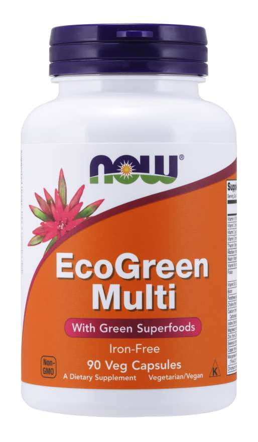 Ecogreen Multi-Set Vitamine und Mineralstoffe ohne Eisen 90 Kapseln NOW FOODS