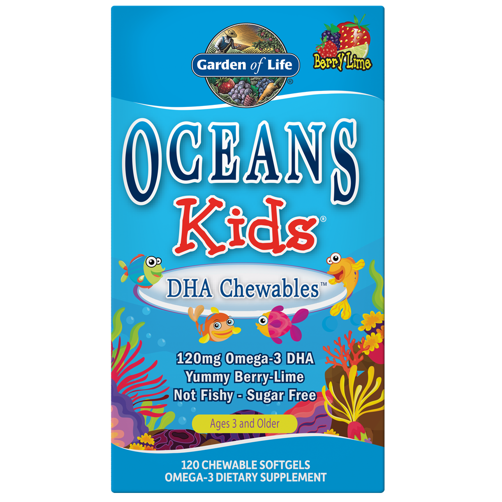 Omega Oceans Kids DHA Kautabletten 120 Kapseln GARDEN OF LIFE