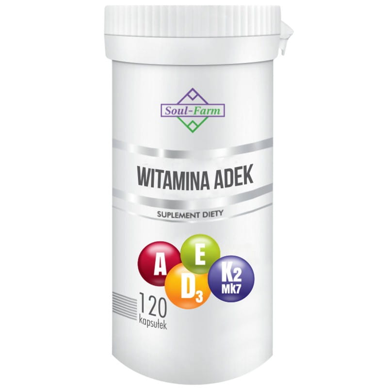 Vitamin ADEK Kapseln von SOUL FARM, 120 Stück, mit 800 mcg A, 50 mcg D, 12 mg E und 75 mcg K für Gesundheit