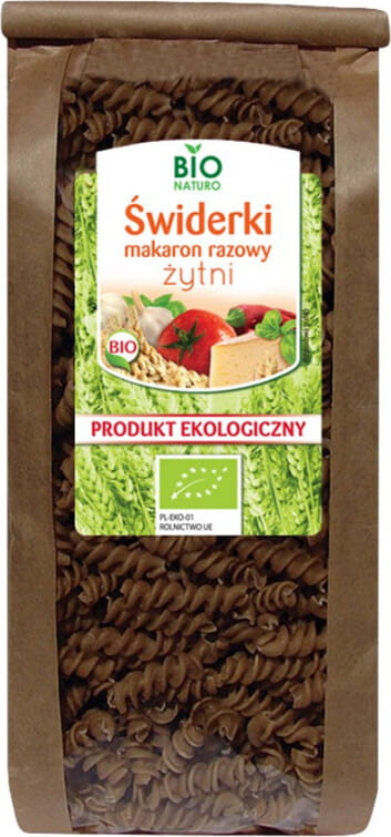 Vollkorngrießnudeln BIO von BIONATURO, 350g, rohes Vollkorn-Nudelprodukt auf weißem Hintergrund.