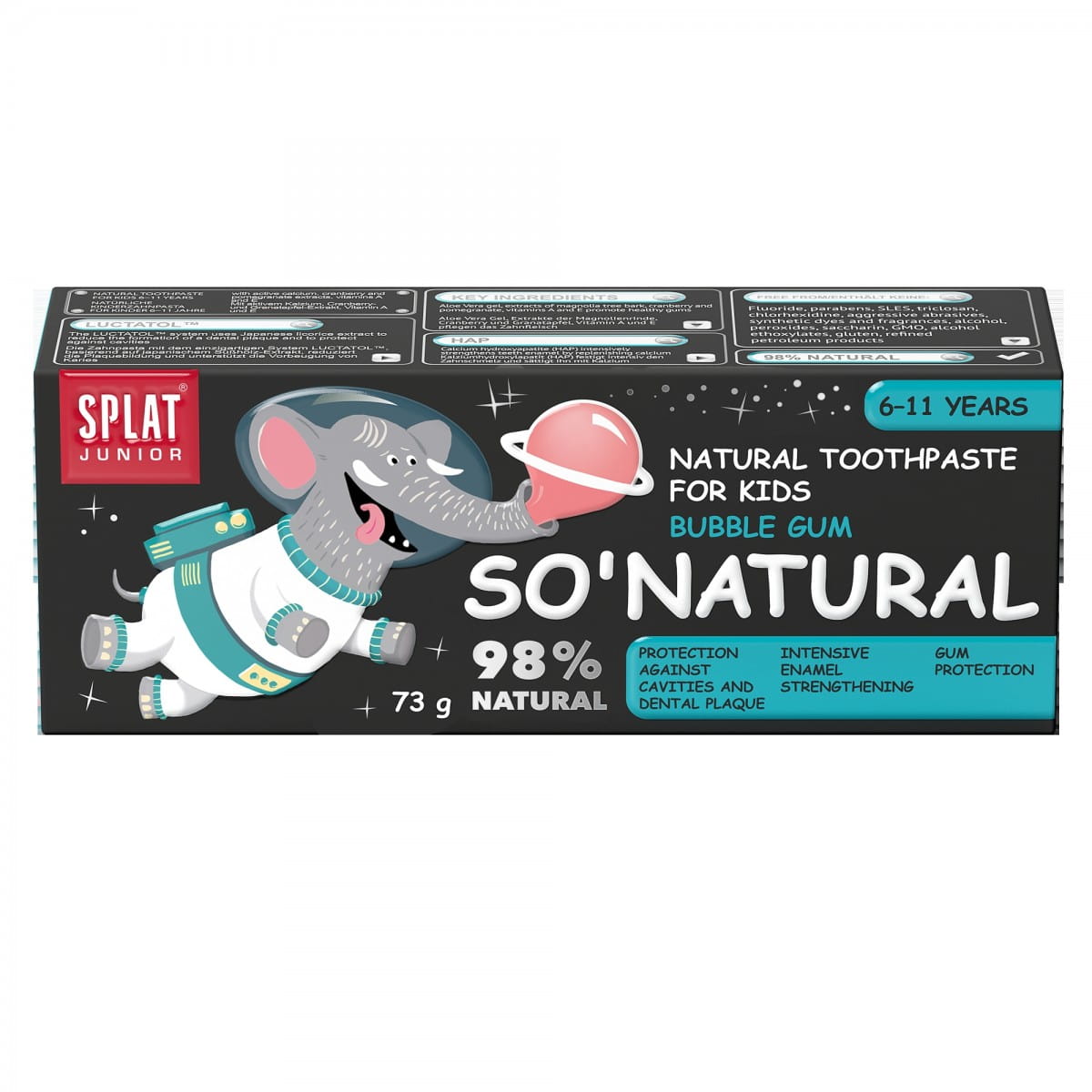 Kinderspitze mit Kaugummi-Geschmack, ORGANIC PHARMACEUTICALS Zahnpasta für 6-11 Jahre, 73 g, kindgerechte Verpackung