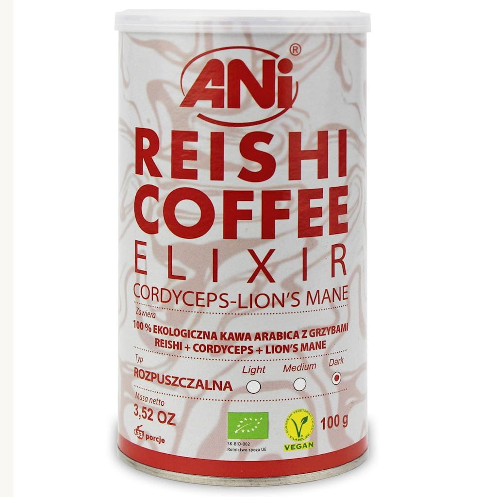 Instantkaffee Arabica mit Reishi-Pilzen + Cordyceps + Löwenmähne BIO 100 g - ANI - Biogo.de
