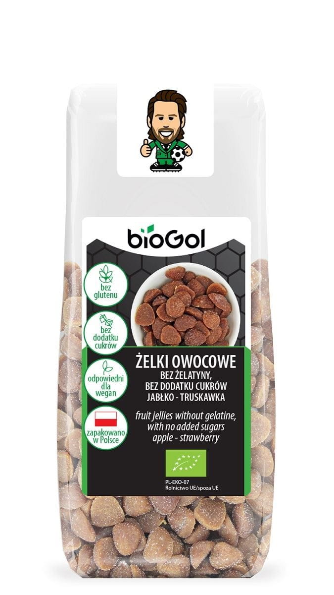 Fruchtgummis ohne Gelatine ohne Zuckerzusatz Apfel - Erdbeere glutenfrei BIO 90 g - BIOGOL - Biogo.de