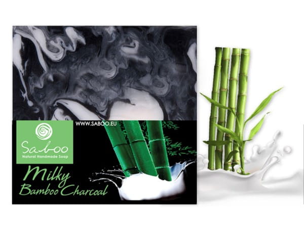 Naturseife, Bambuskohle + Milch 100 g SABOO - Biogo.de