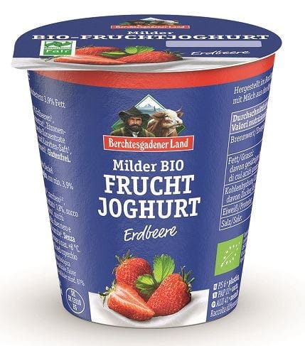 ERDBEER-JOGHURT (3,9 % FETT IN MILCH) GLUTENFREI BIO 150 g - BERCHTESGADENER LAND - Biogo.de