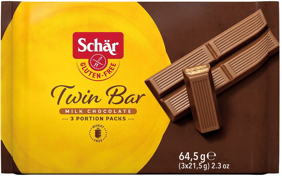 SCHÄR dvojité tyčinkové wafle v bezlepkovej čokoláde 3x21,5g