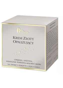 Creme in goldfarbenem Behälter, AVA Opalescent Gold Creme 50 ml, AVA LABORATORIUM, luxuriöse Hautpflege in edlem Design