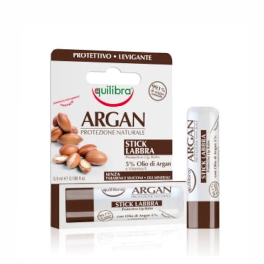 Argan Lippenbalsam von EQUILIBRA in 5,5 ml Tube, pflegt und spendet Feuchtigkeit für gesunde, geschmeidige Lippen.