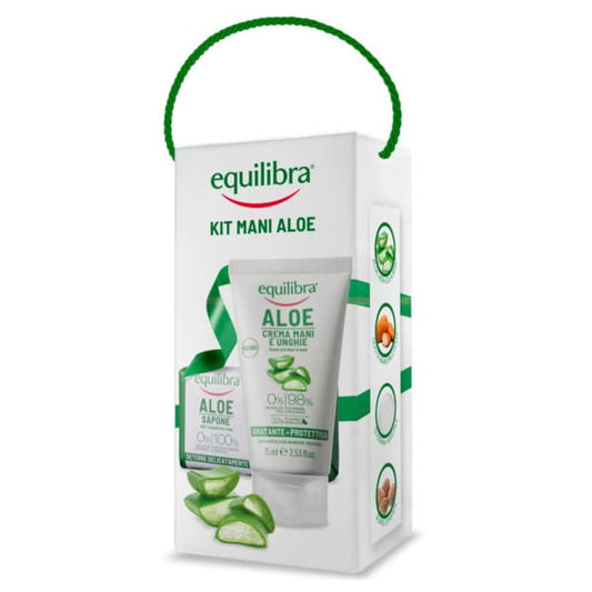 Equilibra Aloe Vera Handpflege-Set mit feuchtigkeitsspendender Handcreme und Lotion, natürliche Pflege für geschmeidige Hände