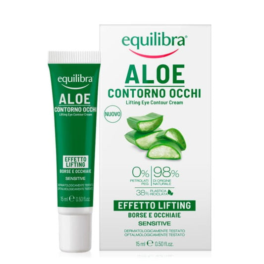 Equilibra Aloe Vera Augencreme mit straffender Wirkung, cremige Textur für die Augenpartie, natürliche Pflege gegen Schwellungen