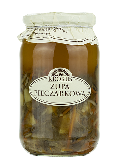 Glutenfreie gebratene Pilzsuppe von KROKUS in einer Schüssel, cremig und mit Pilzstücken sichtbar, für eine herzhafte Mahlzeit.