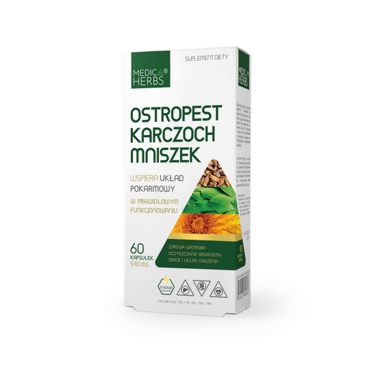 Medica Herbs Distel, Artischocke und Löwenzahn in 60 Kapseln, natürliche Pflanzenextrakte für die Gesundheit.