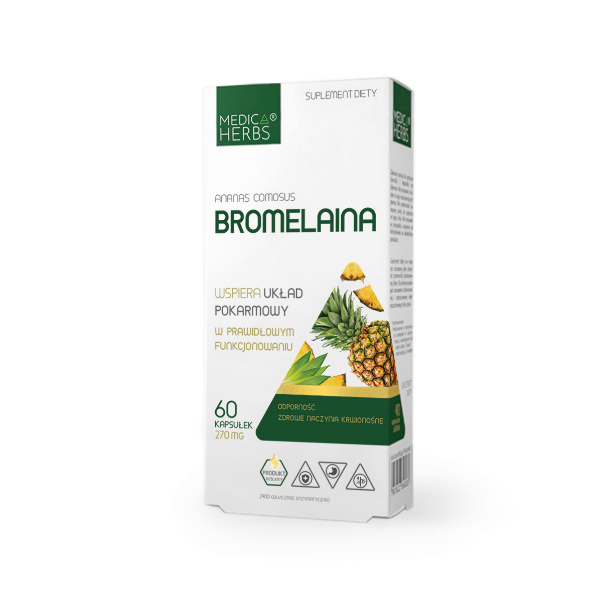 MEDICA HERBS Bromelain 270mg, 60 capsule. Immagine secondaria del prodotto