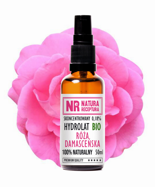 Damaszener Rosenhydrolat in 50ml Flasche von NATURA RECEPTURA, blumiger Duft und natürliche Gesichtspflege.