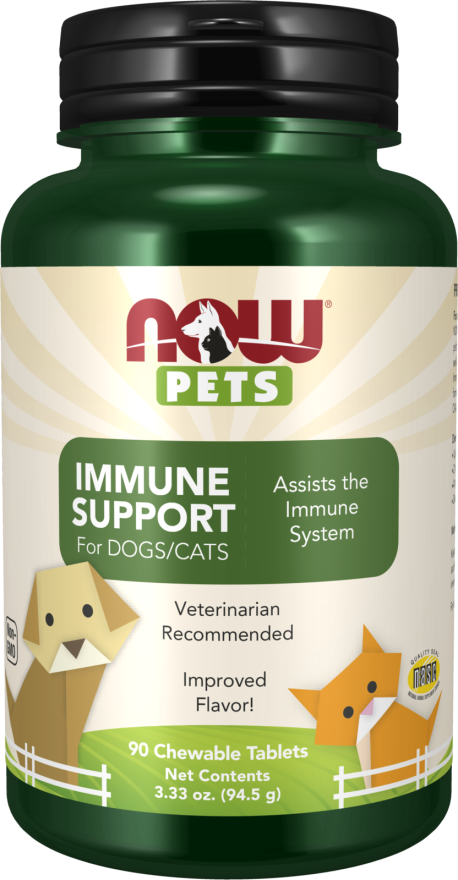 NOW PETS Immune Support Tabletten für Hunde und Katzen, 90 Stück, natürliche Unterstützung für das Immunsystem.