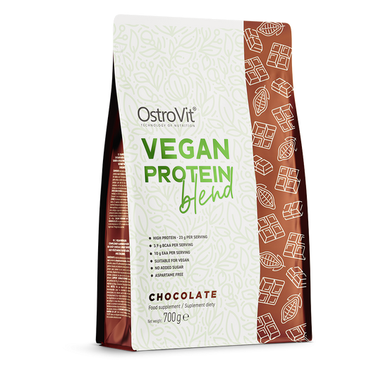 Vegane Proteinmischung Schokolade von OSTROVIT, 700 g, mit Schokoladengeschmack, ideal für pflanzliche Proteinquellen