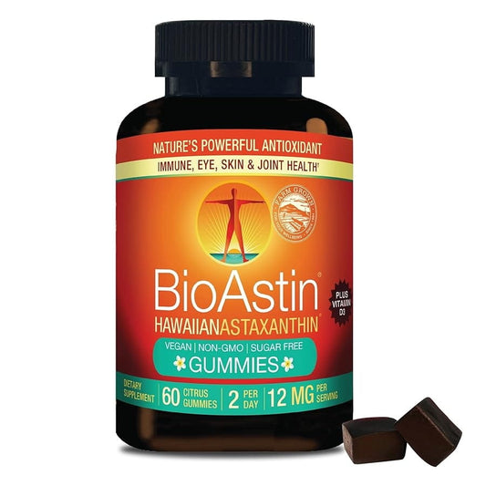 Hawaiianisches Astaxanthin Kapseln von CYANOTECH CO BioAstin, 6 mg, 60 Gelatinekapseln, natürliche antioxidative Nahrungsergänzung