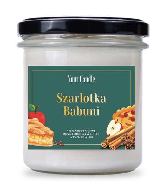 Weiße Wachskerze von YOUR CANDLE, SOY BABUNI, 300 ml, saisonale Duftkerze in Glasbehälter, ruhige Atmosphäre, natürliche Wachsmaterialien