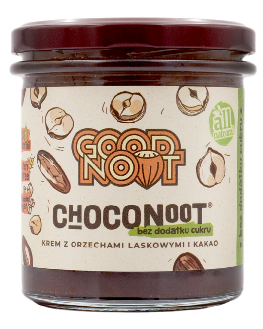 Husband Nuss- und Cao-Creme ohne Zuckerzusatz, 330 g von GOOD NOOT, cremige Nuss- und Karamellcreme in Glas.