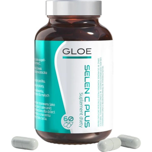 Gloe Selen C Plus 60 K Nahrungsergänzung, Nahrungsergänzungsmittel in Tablettenform, mit Selen und Vitamin C, GLOE Marke