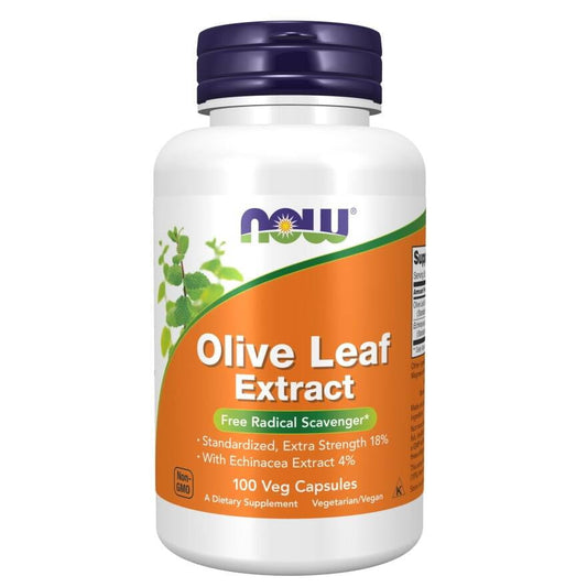 NOW FOODS Olivenblattextrakt Kapseln mit Echinacea, 400 mg, 100 Stück, pflanzliche Nahrungsergänzung.