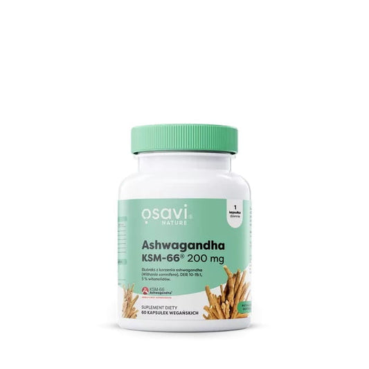Osavi Ashwagandha KSM-66® Kapseln, 200 mg, 60 Stück, natürliche Nahrungsergänzung für Stressabbau und Wohlbefinden