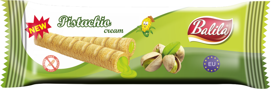 MAISSTÄBCHLE MIT PISTACHIENCREME, GLUTENFREI, 18 g – BALILA MHD: 09-2026
