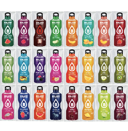 Bolero Drink Box Mix mit verschiedenen Geschmacksrichtungen, 24 Packungen à 9g, Pulver zur Zubereitung erfrischender Getränke