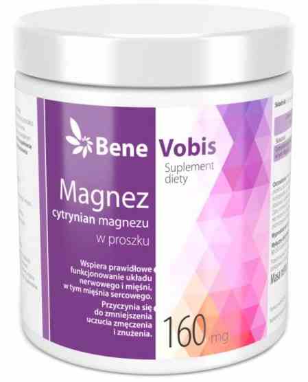 Bene Vobis Magnesiumzitrat Pulver in 500g Packung, fein gemahlenes Magnesiumoxid für Nahrungsergänzung, sichtbarer Pulverbehälter