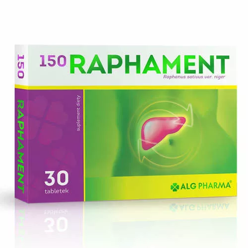 Alg Pharma Raphament 150 Tabletten, braune Tabletten in Blisterpackung, pharmazeutisches Medikament gegen Erkältungssymptome