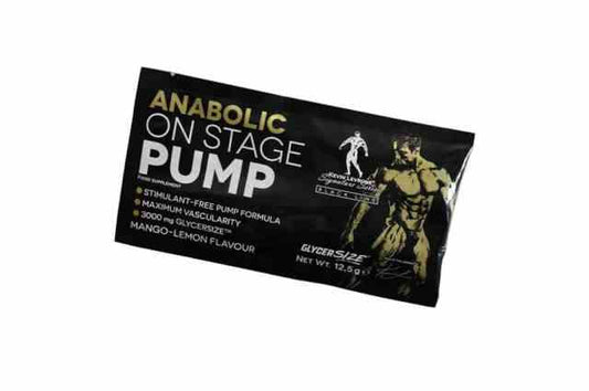 Levrone Anabolic On Stage Pump 12,5 g mit Mango-Zitronen-Geschmack, Pulver in Beutel, energiereicher Pre-Workout-Supplement