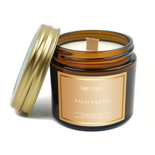 Palo Santo Soy Duftkerze mit Baumkerze, 120 ml, von YOUR CANDLE, natürliche Duftkerze mit Holz- und Palo Santo-Aromen