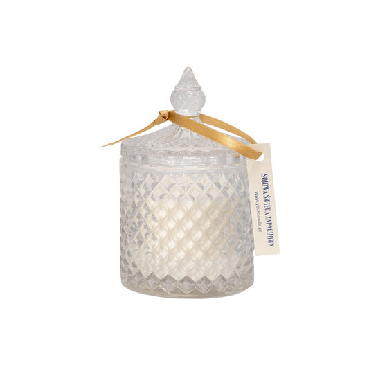 Himmlische Cashmere Soy-Wachskerze von YOUR CANDLE in 250 ml Glas, ideal für entspannte Momente und angenehmen Duft.
