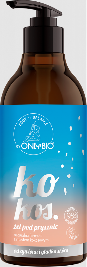 Duschgel mit Kokosnuss-Duft von ONLY BIO, 400 ml Flasche, natürliche Körperpflege, Body in Balance Produkt