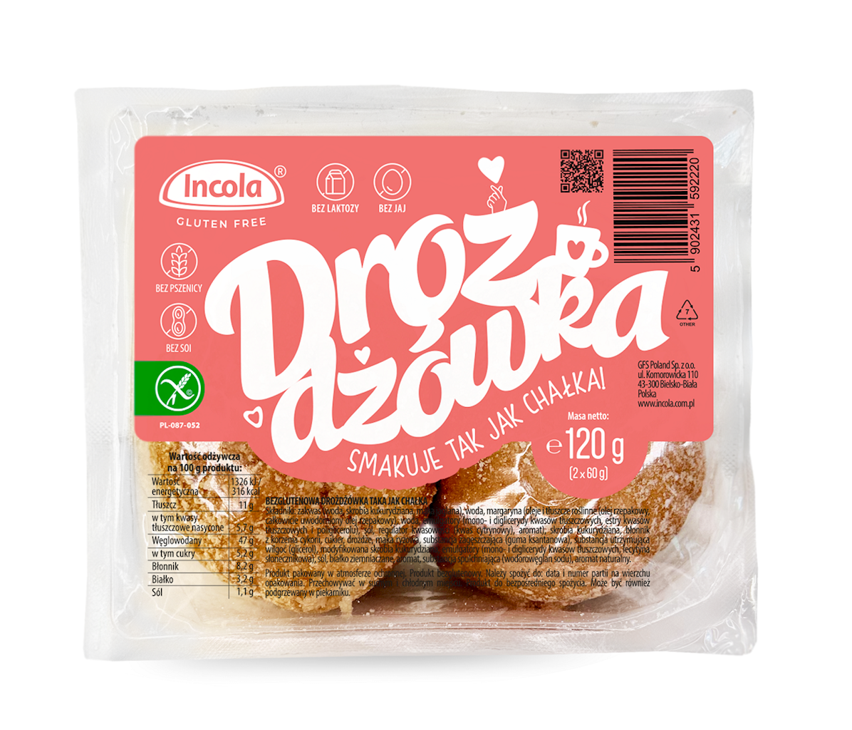 GLUTENFREIES HEFEBROT WIE EIN CHALKA (2 Stück) 120 g – INCOLA MHD: 10-2026