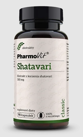 SHATAVARI Extrakt 500 mg in glutenfreien Kapseln, von PHARMOVIT, für natürliche Nahrungsergänzung, 90 Kapseln.