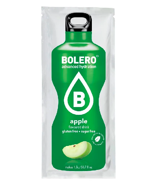 Bolero Instant Drink Apfel, 9g, Pulver für erfrischenden Apfelgeschmack in einer Packung.