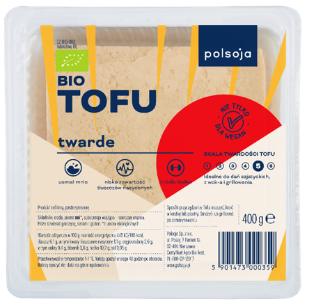 Harter Bio-Naturtofu von WELL WELL, 400 g, in rechteckiger Packung, mit natürlicher Textur und brauner Oberfläche.